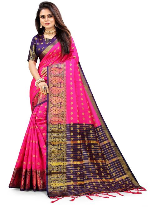 women's self design pink colored saree with blouse - 20175577 -  Standard Image - 0