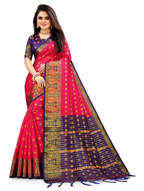 women's self design pink colored saree with blouse - 20175606 -  Standard Image - 0