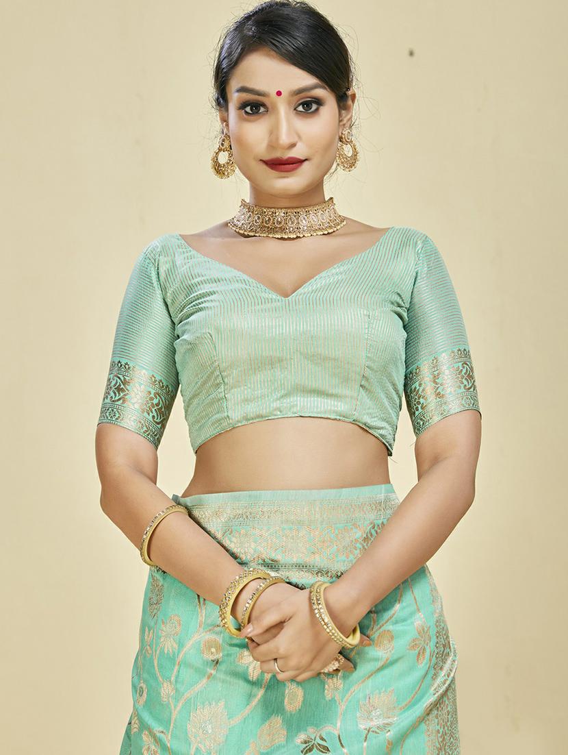 women's banarasi saree with blouse - 20175638 - Standard Image - 4