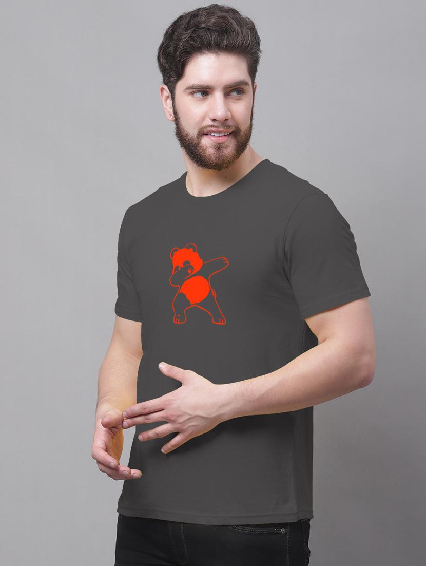 grey printed round neck t-shirt - 20178271 - Standard Image - 1