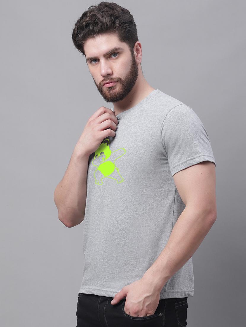 grey printed round neck t-shirt - 20178272 - Standard Image - 1