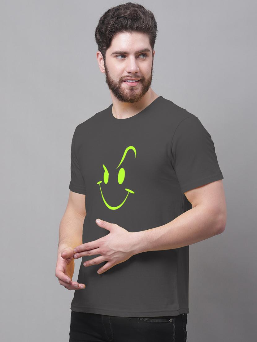 grey printed round neck t-shirt - 20178277 - Standard Image - 1
