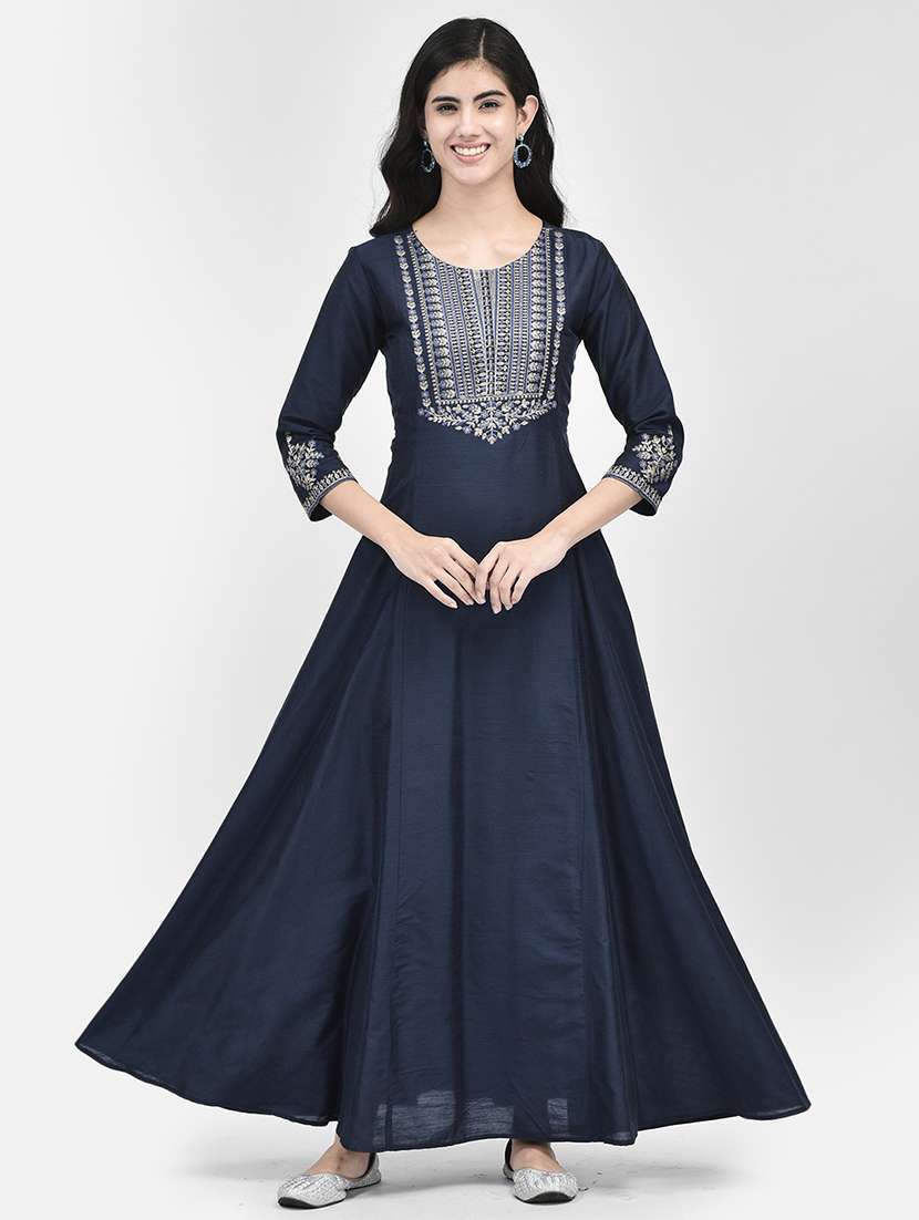 women solid a-line ethnic dress