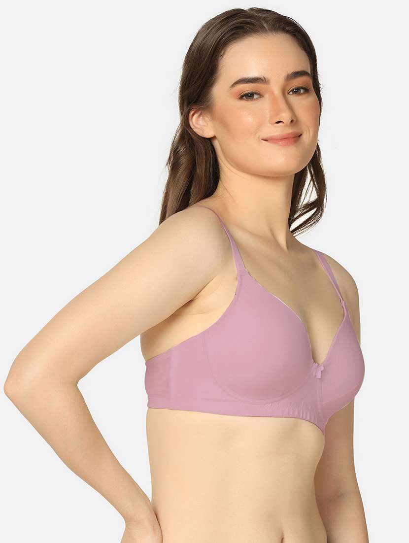 women purple cotton t-shirt bra - 20178360 -  Standard Image - 1