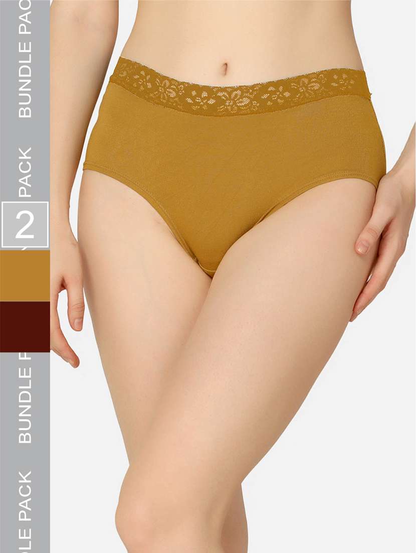 pack of 2 solid mid rise hipster full coverage panty - 20178439 -  Standard Image - 1