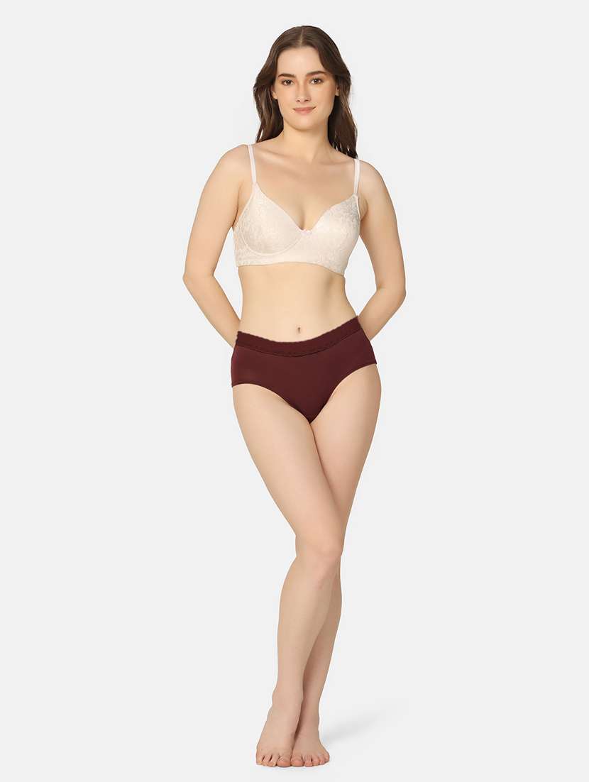 pack of 2 solid mid rise hipster full coverage panty - 20178439 - Standard Image - 6