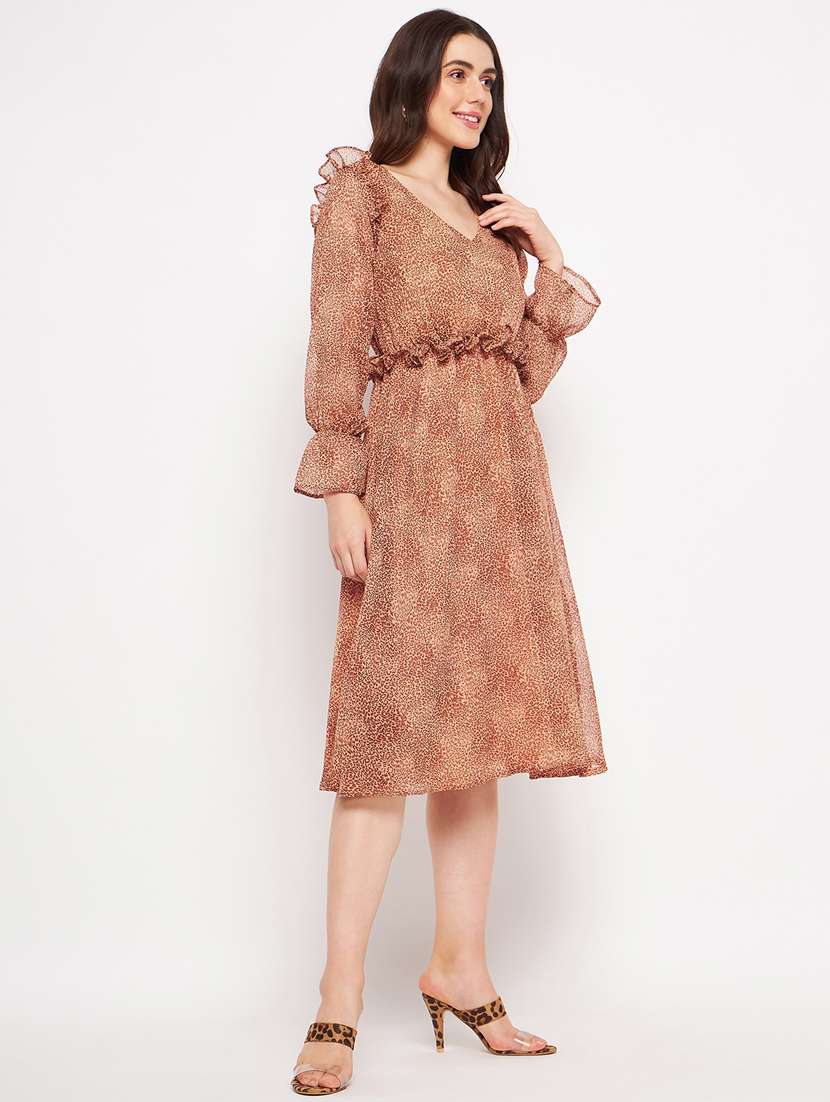 women's fit & flare printed dress - 20178541 -  Standard Image - 1