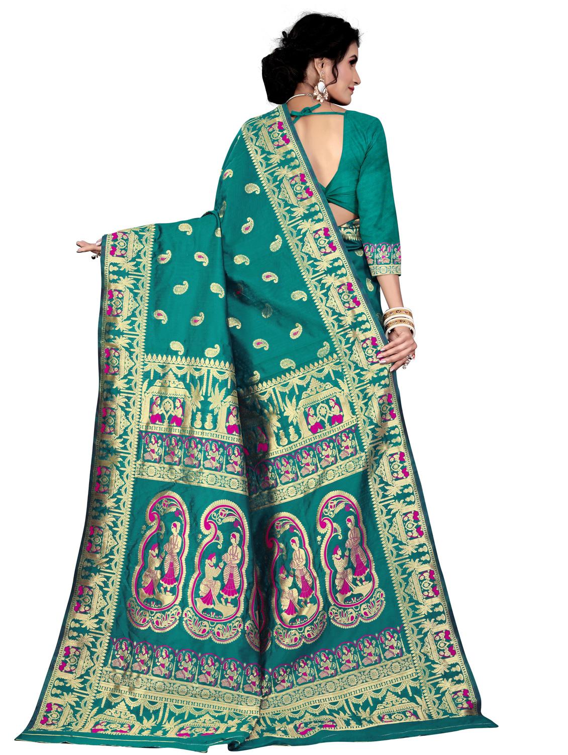 women's banarasi saree with blouse - 20178613 - Standard Image - 1