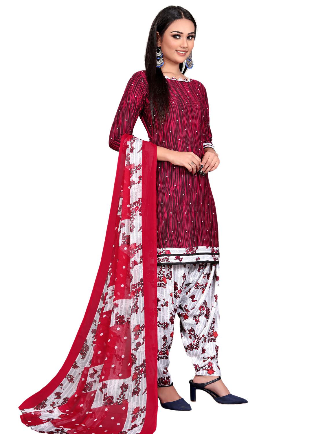 printed unstitched patiyala suit set - 20178694 -  Standard Image - 1