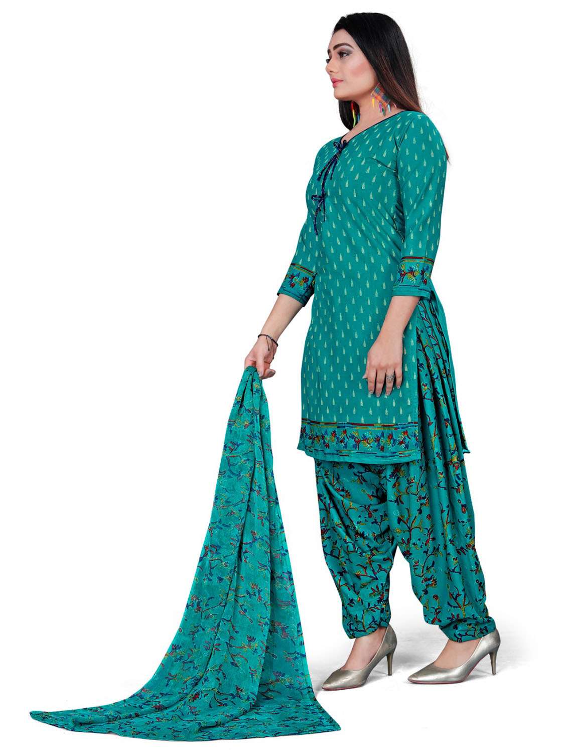 printed unstitched patiyala suits set - 20178740 -  Standard Image - 1