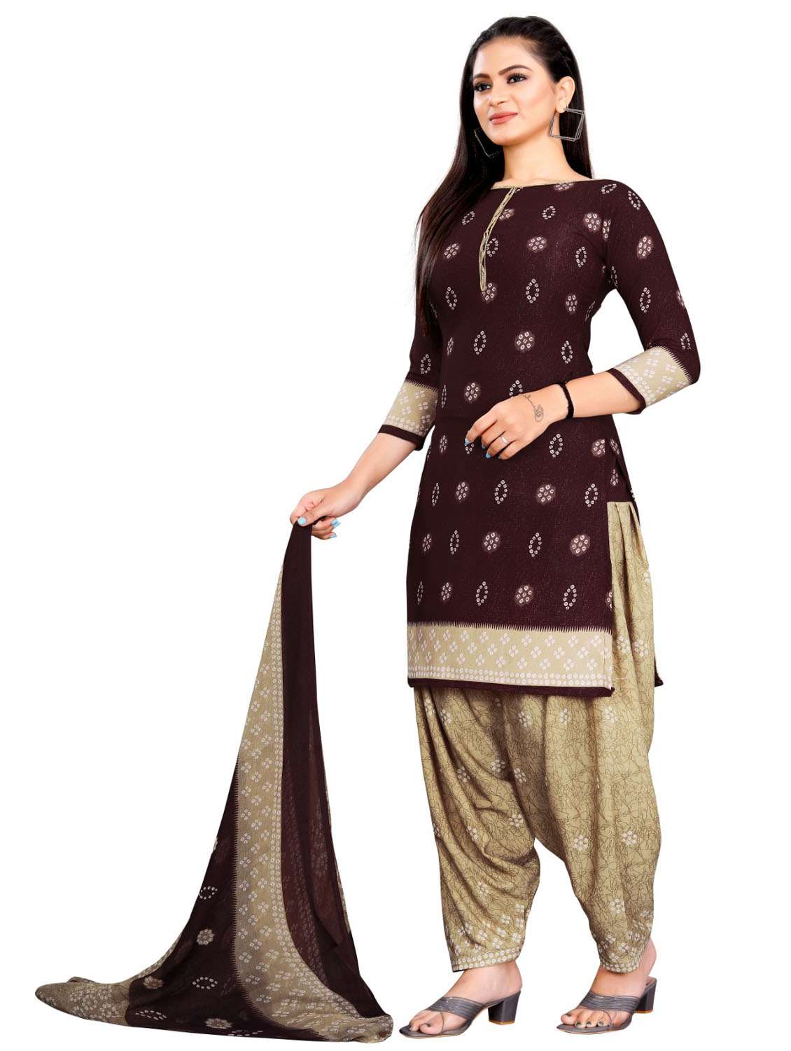 printed unstitched patiyala suits set - 20178754 -  Standard Image - 1