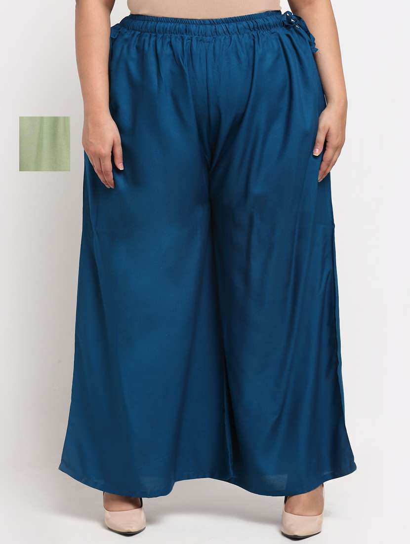 pack of 2 solid flared palazzo