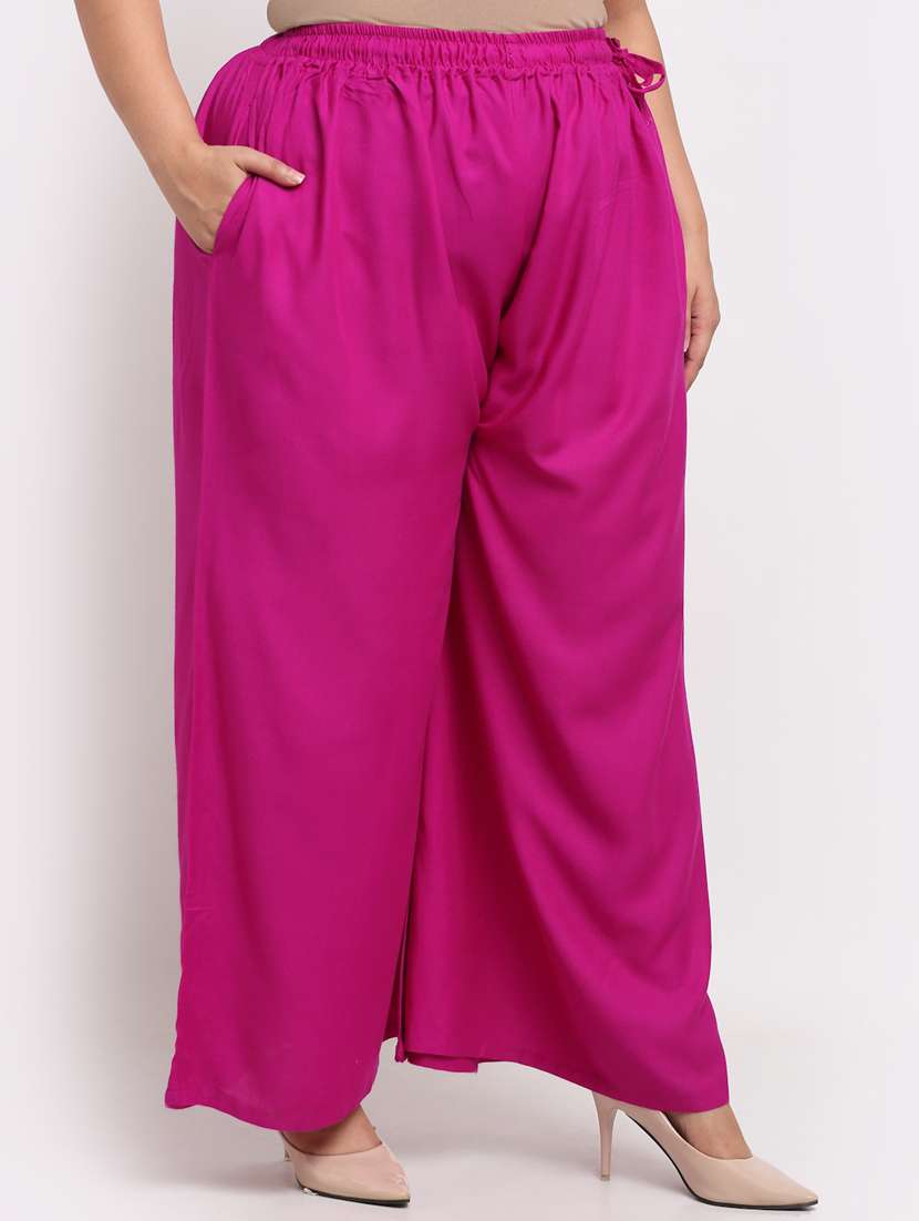 pack of 2 solid flared palazzo - 20179023 -  Standard Image - 4