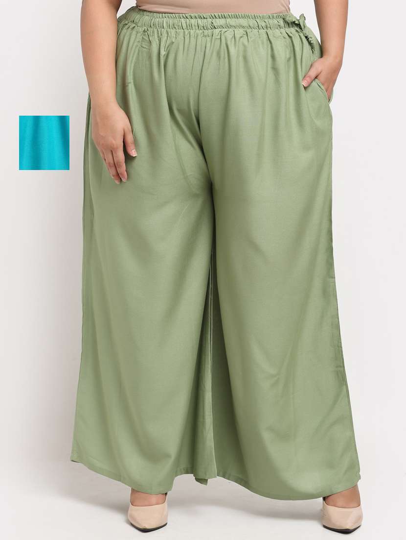 pack of 2 solid flared palazzo