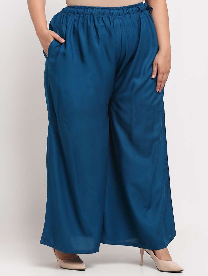 pack of 2 solid flared palazzo - 20179032 -  Standard Image - 4