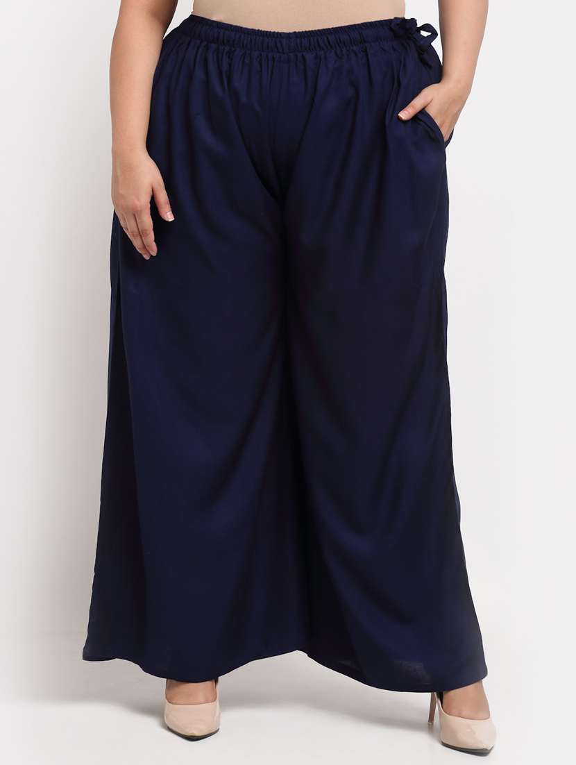 pack of 2 solid flared palazzo - 20179044 -  Standard Image - 1