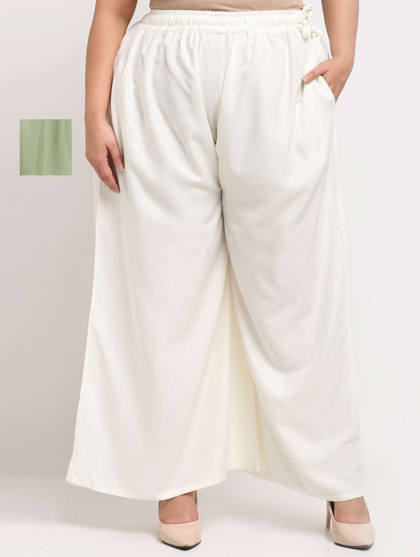 pack of 2 solid flared palazzo