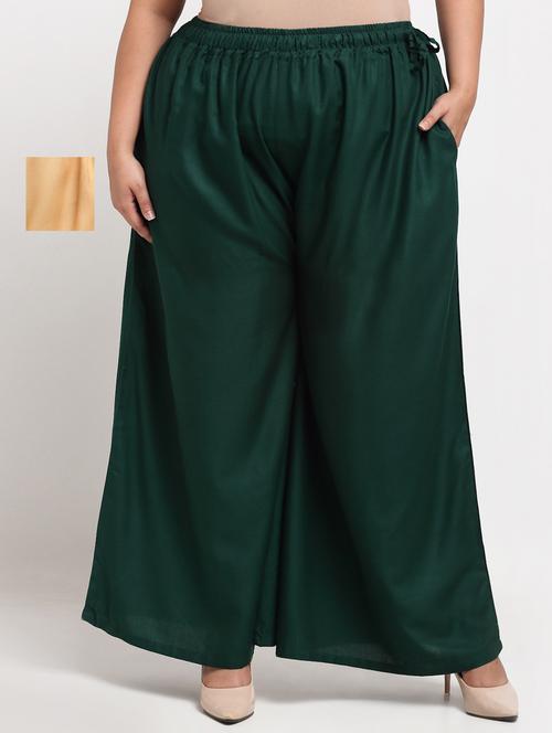 pack of 2 solid flared palazzo - 20179053 - Standard Image - 0