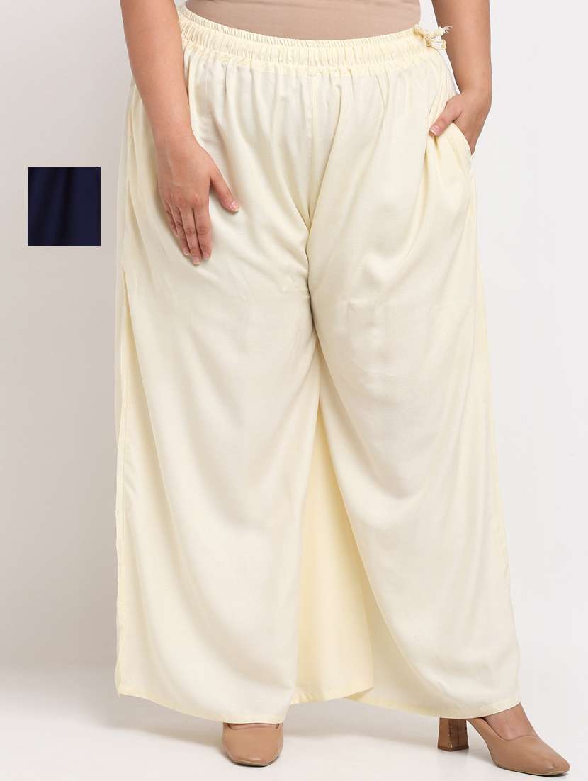 pack of 2 solid flared palazzo