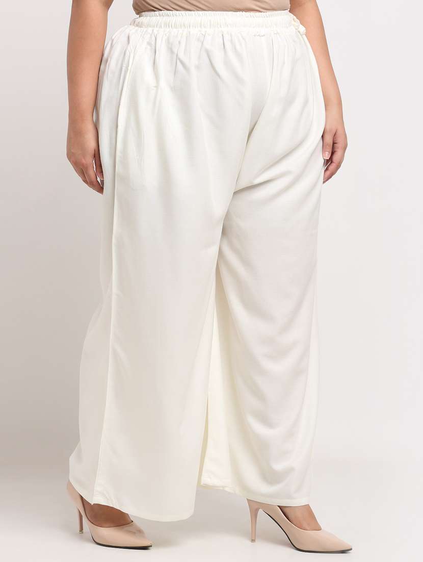 pack of 2 solid flared palazzo - 20179058 -  Standard Image - 4