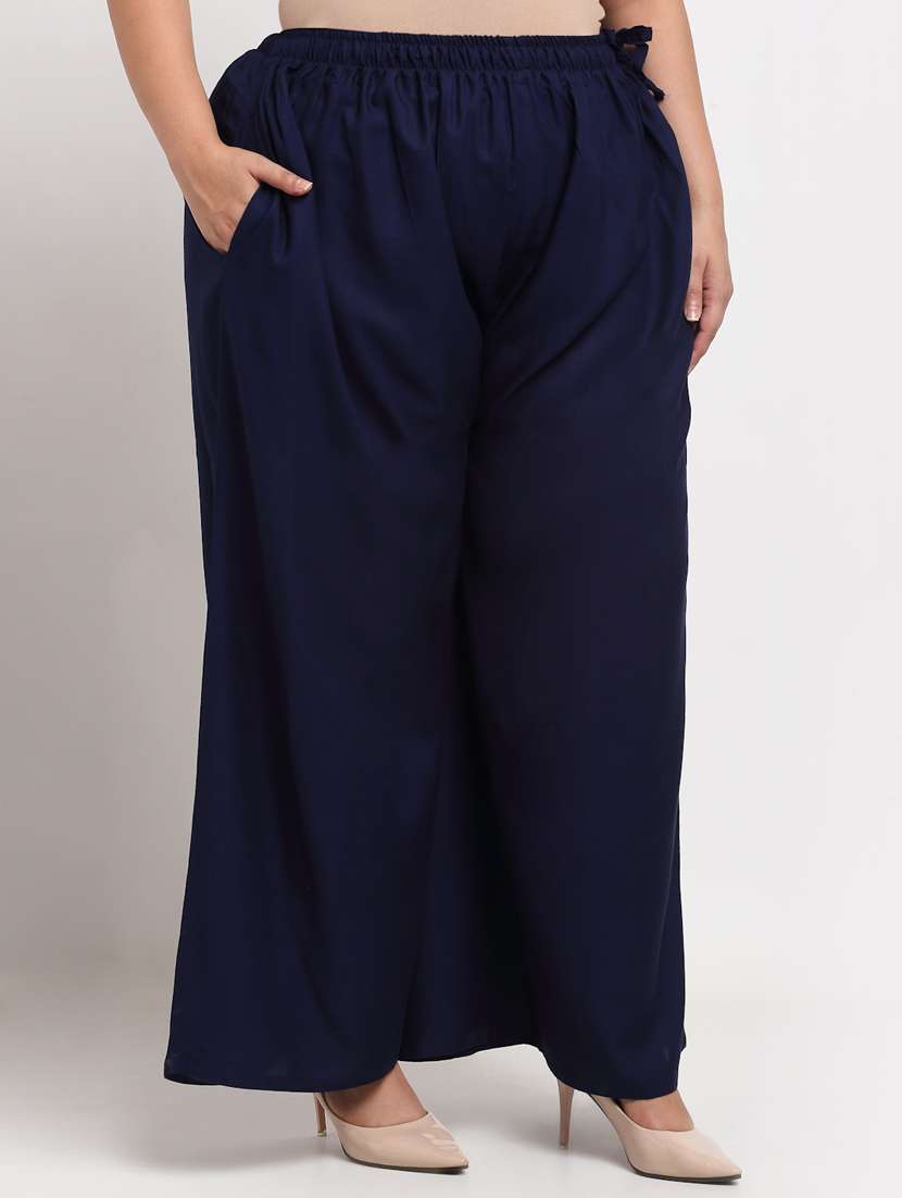 pack of 2 solid flared palazzo - 20179066 -  Standard Image - 4