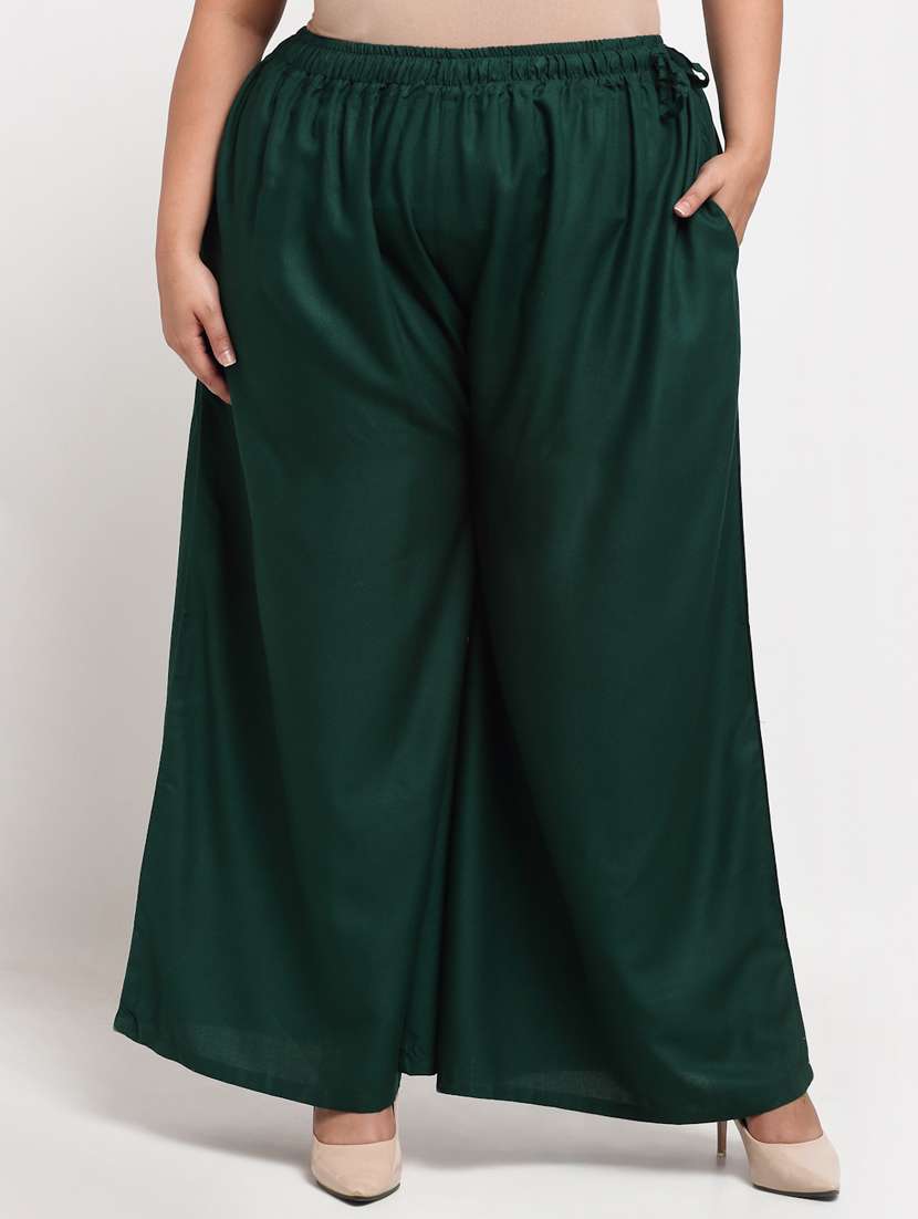 pack of 2 solid flared palazzo - 20179067 -  Standard Image - 1