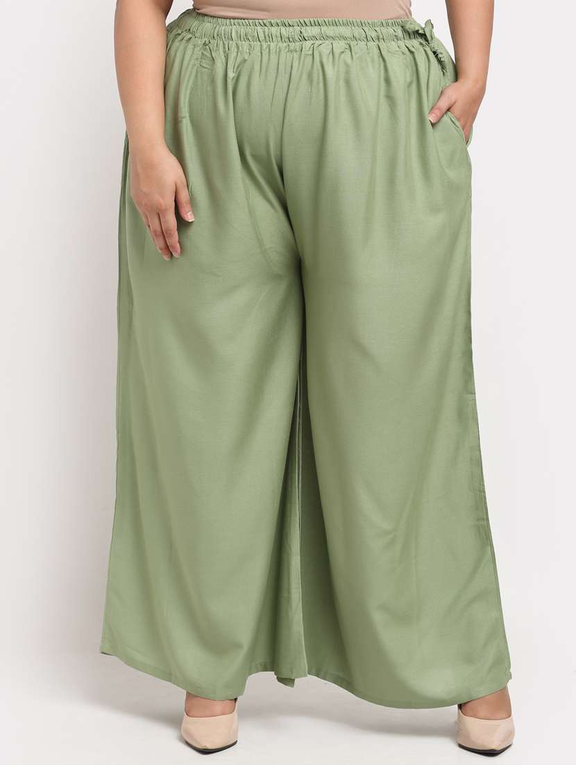 pack of 2 solid flared palazzo - 20179073 -  Standard Image - 1