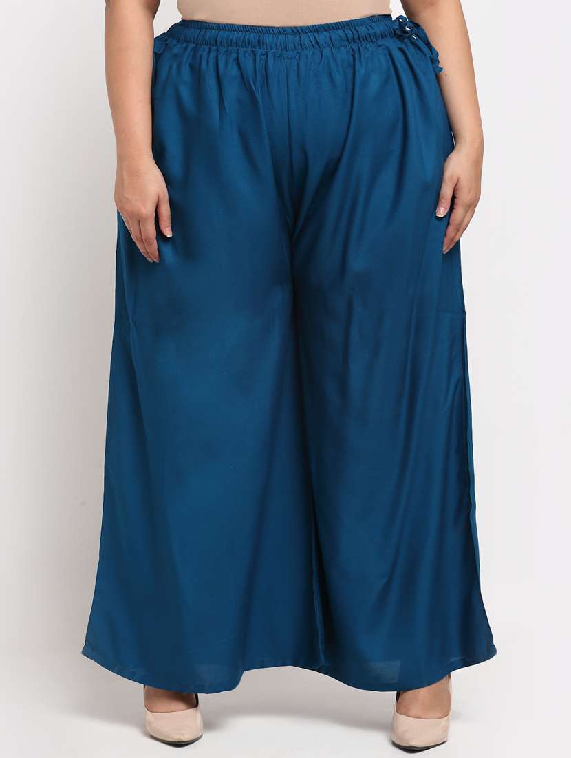 pack of 2 solid flared palazzo - 20179087 -  Standard Image - 1