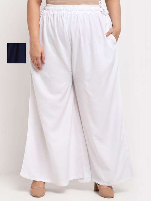 pack of 2 solid flared palazzo - 20179088 -  Standard Image - 0