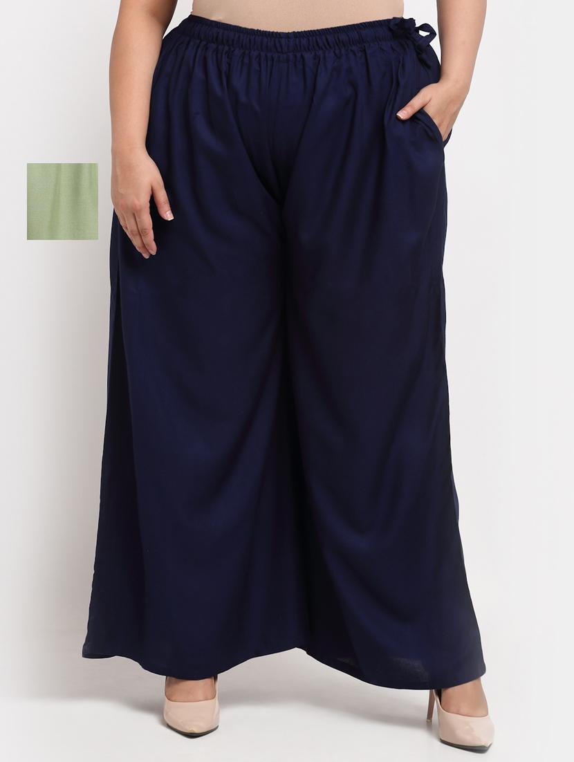 pack of 2 solid flared palazzo - 20179091 -  Zoom Image - 0