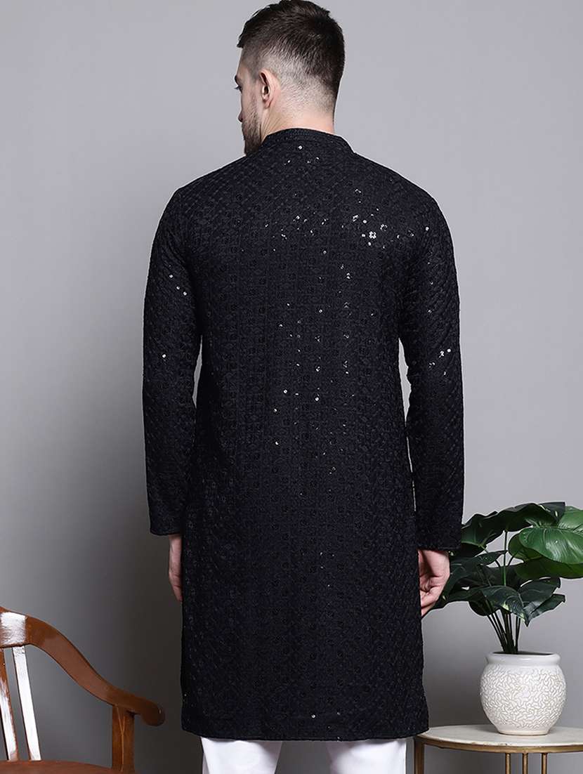 men embroidered long kurta - 20182038 -  Standard Image - 1