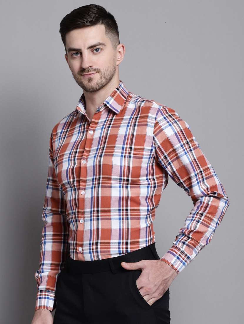 mens checks formal shirt