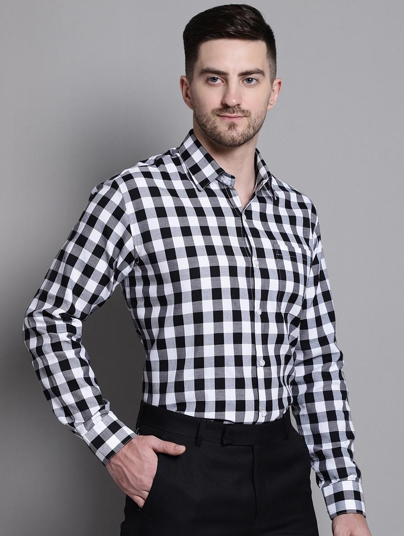 mens checks formal shirt - 20182081 - Standard Image - 1