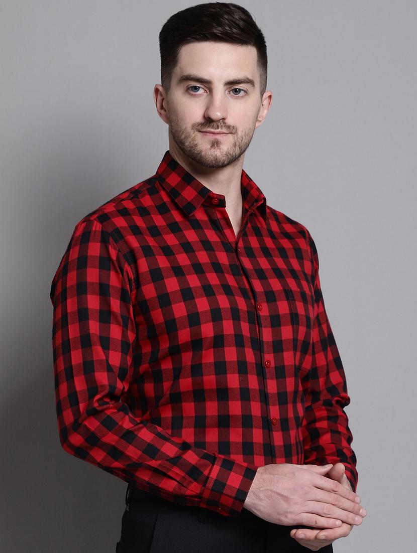 mens checks formal shirt - 20182083 - Standard Image - 1