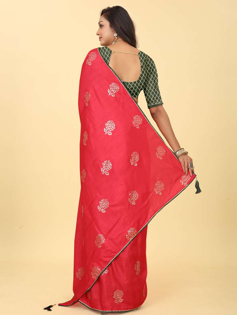 pink printed saree with blouse - 20182099 - Standard Image - 1