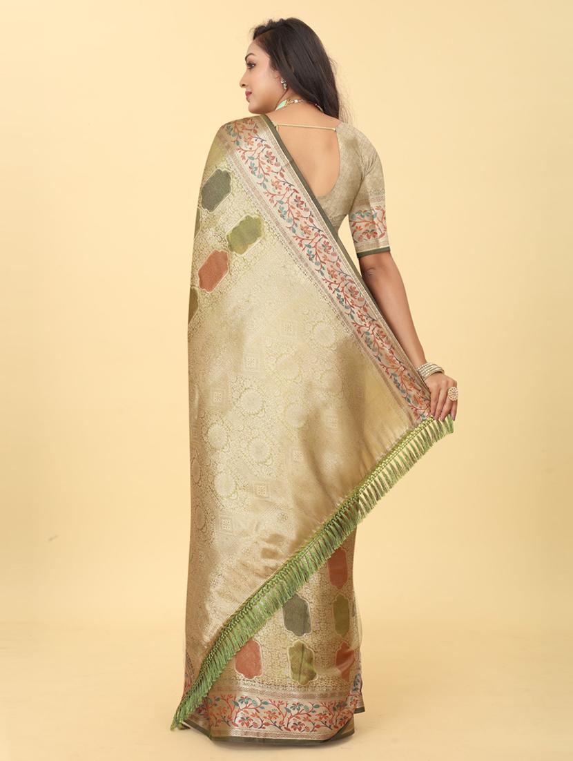women's self design multi colored saree with blouse - 20182123 - Standard Image - 1