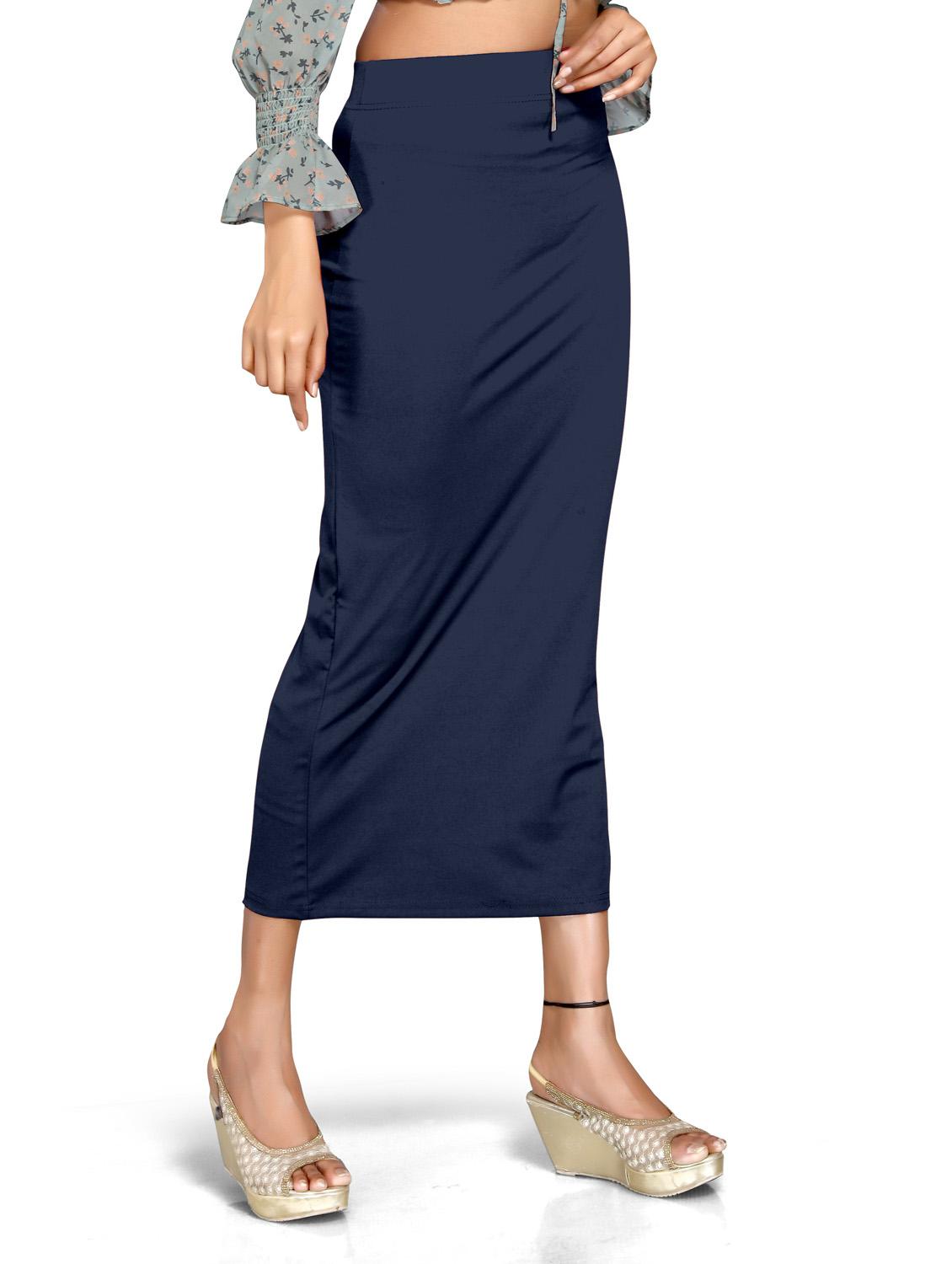 solid side slit saree shapewear - 20182808 - Standard Image - 1