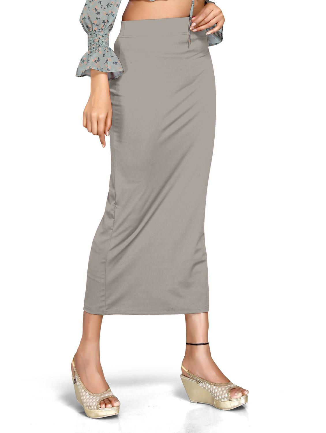 solid side slit saree shapewear - 20182813 - Standard Image - 1
