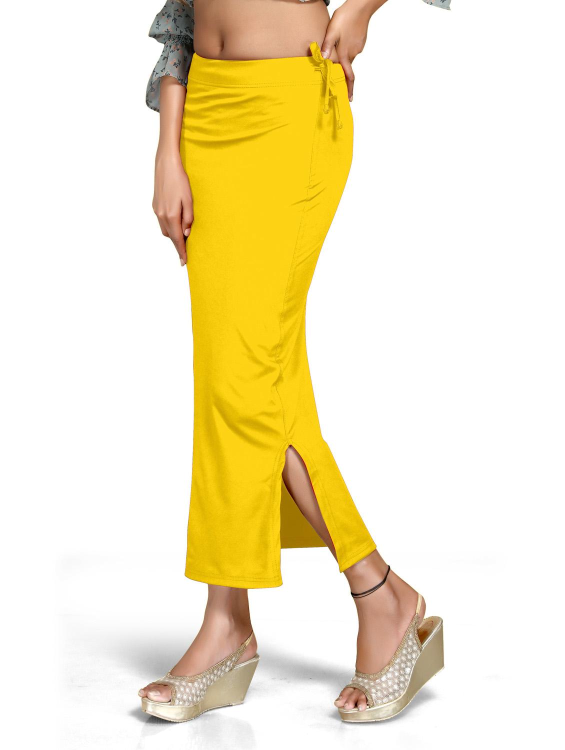 solid side slit saree shapewear - 20183210 - Standard Image - 1