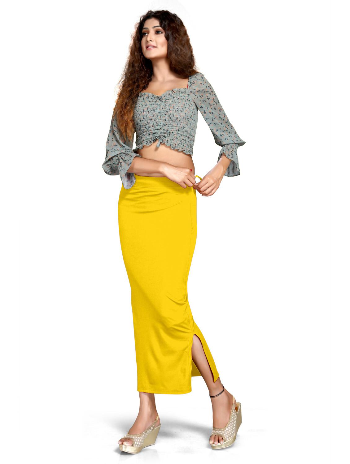 solid side slit saree shapewear - 20183210 - Standard Image - 4