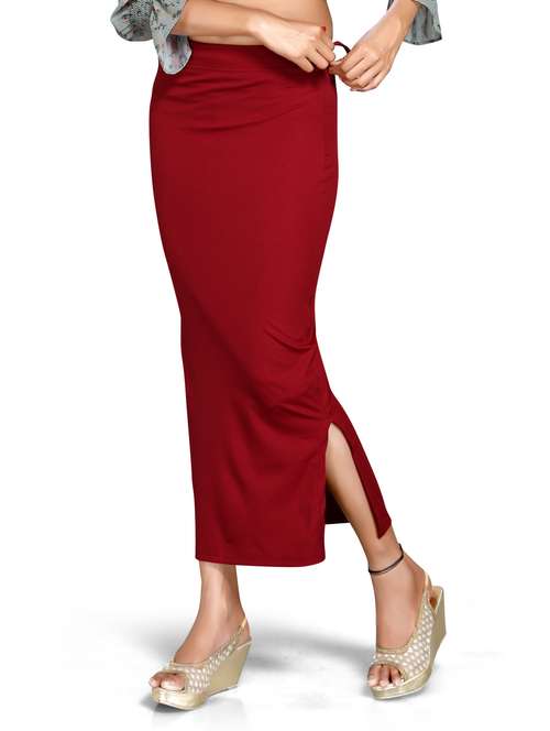 solid side slit saree shapewear - 20183217 -  Standard Image - 0
