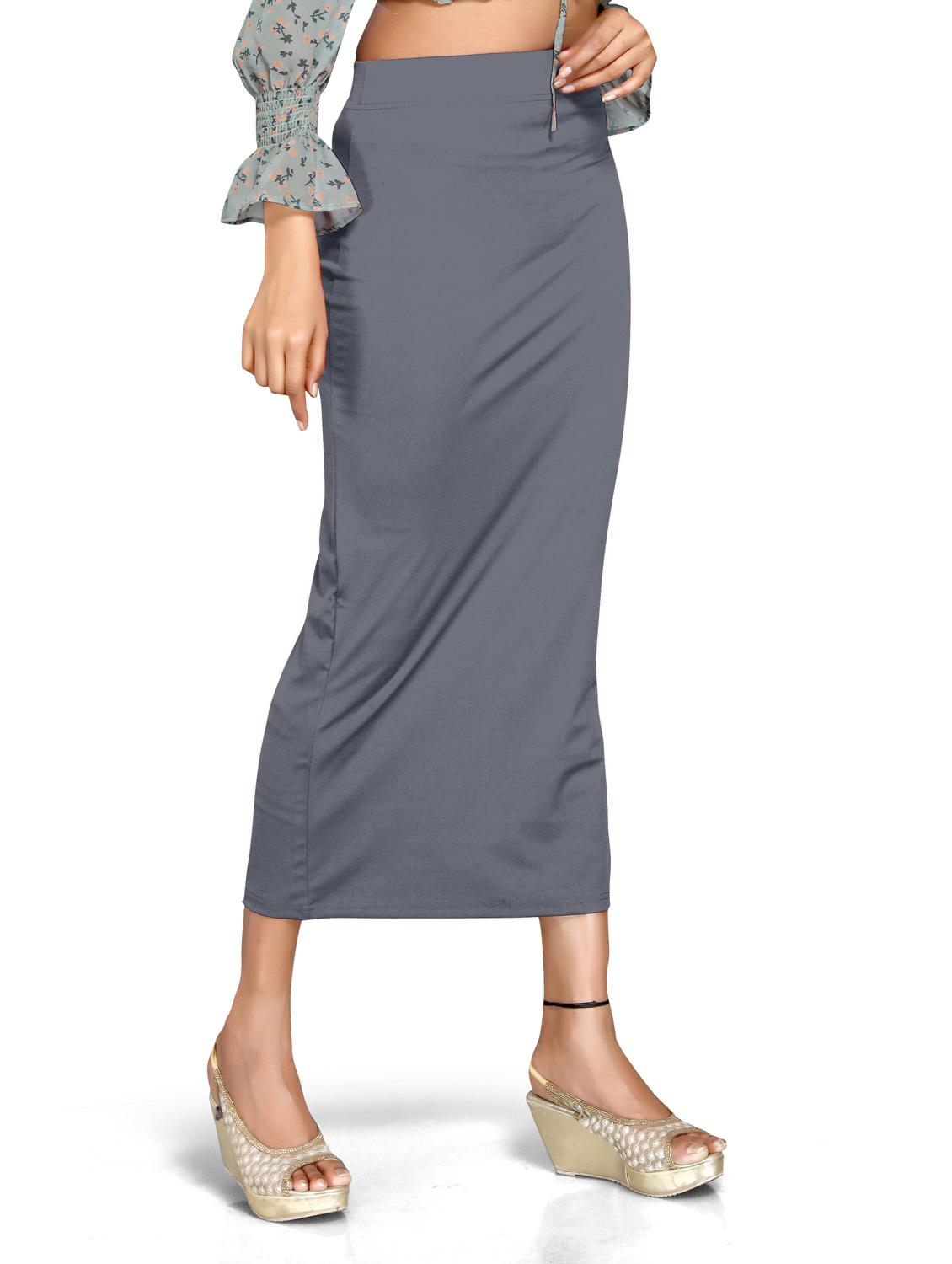 solid side slit saree shapewear - 20183220 - Standard Image - 1