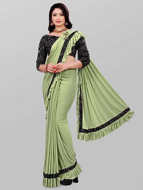 women's bordered royal blue colored saree with blouse - 20183619 -  Standard Image - 0