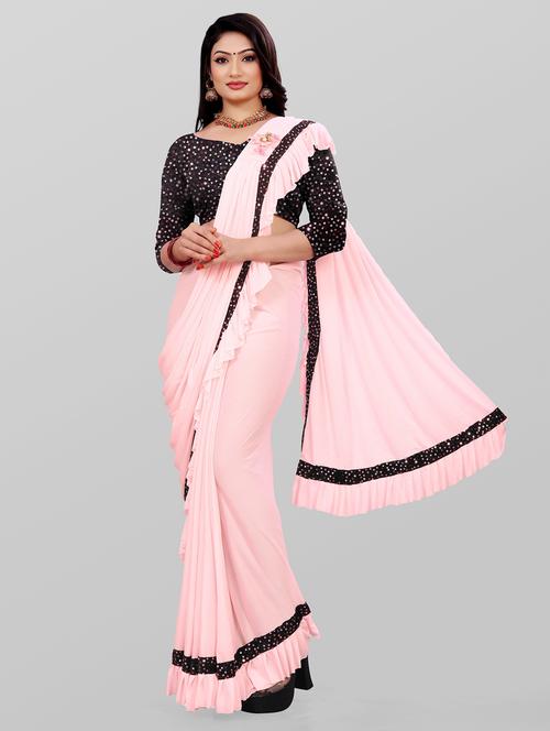 women's self design rosewater colored saree with blouse - 20183622 -  Standard Image - 0