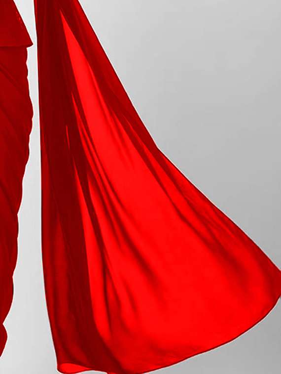 women's solid red colored saree with blouse - 20183628 -  Standard Image - 4