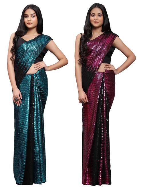 women's saree combo with blouse - 20183690 -  Standard Image - 0