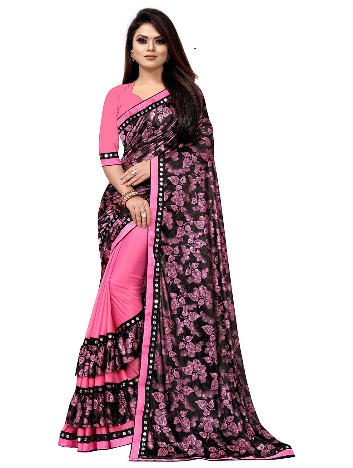 Women's Self Design Multi Colored Saree With Blouse - 20183822 -  Standard Image - 1