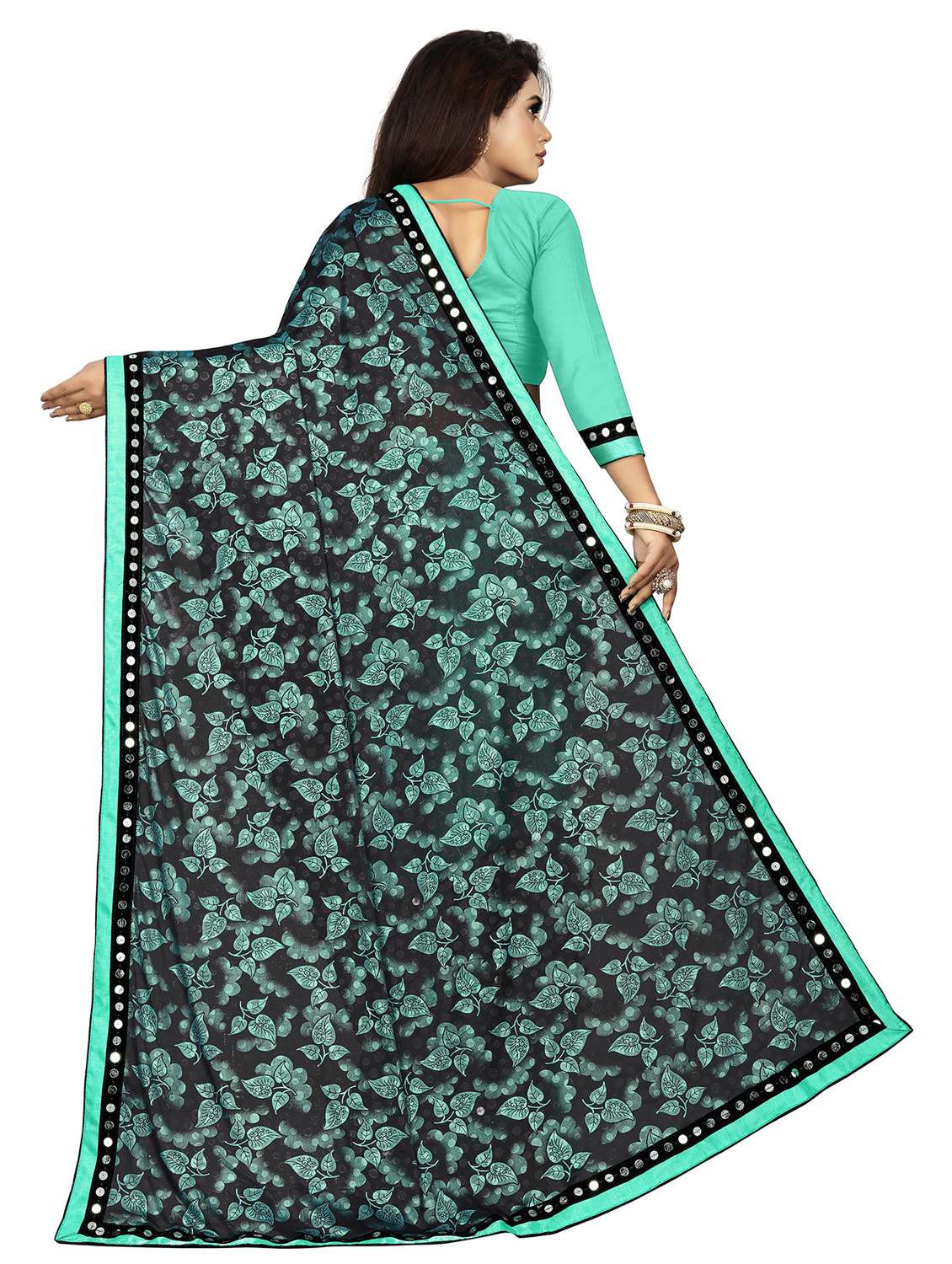 Women's Self Design Multi Colored Saree With Blouse - 20183822 -  Standard Image - 4
