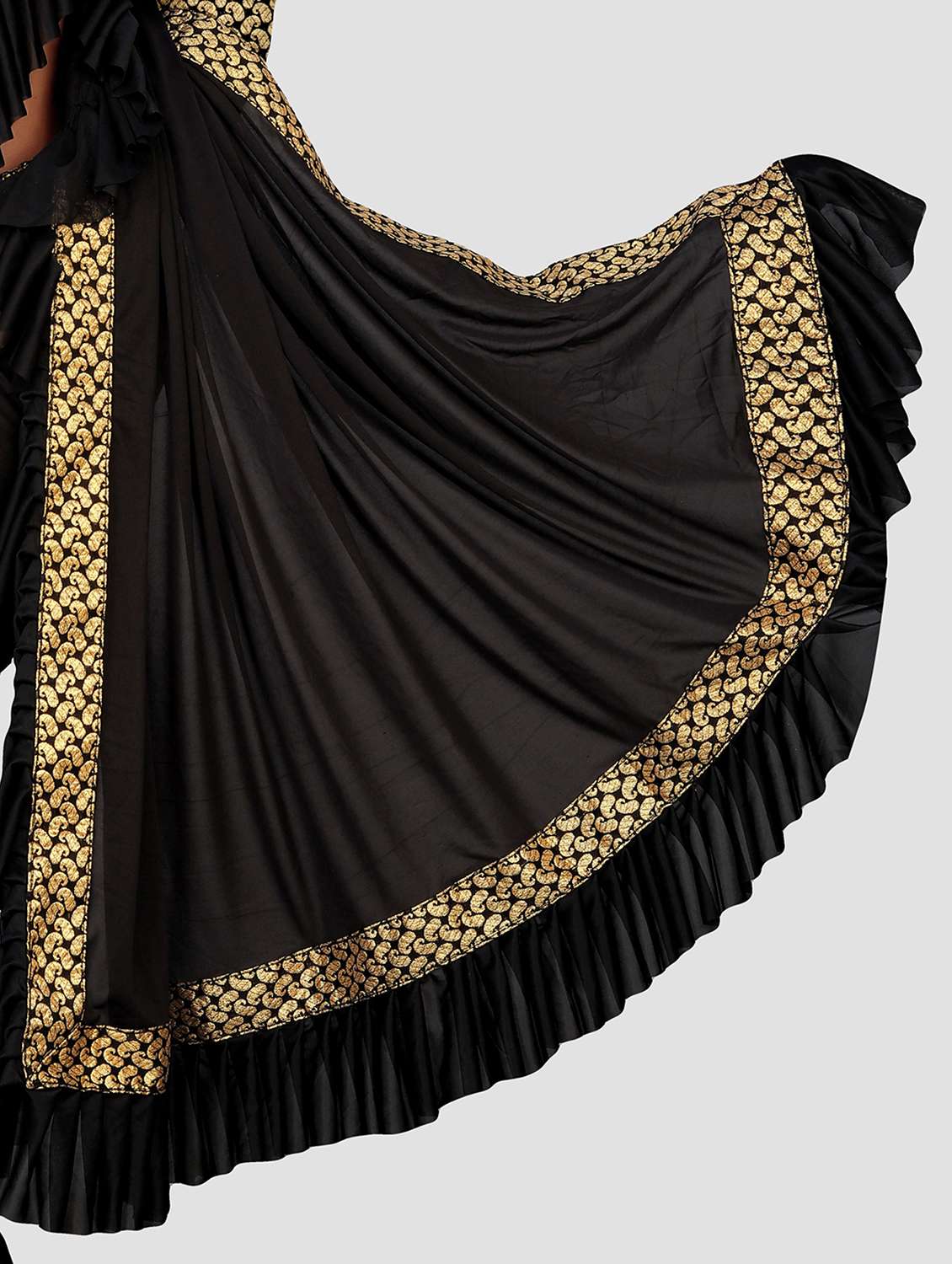 women's bordered black colored saree with blouse - 20183829 -  Standard Image - 4