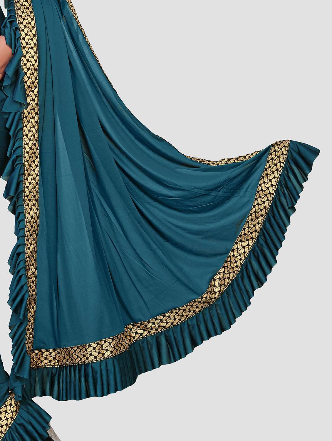 women's bordered royal blue colored saree with blouse - 20183844 -  Standard Image - 4